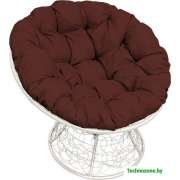 Кресло LetoLux Папасан (белый/шоколад)