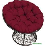 Кресло LetoLux Папасан (черный/бордовый)