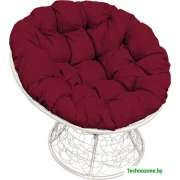 Кресло LetoLux Папасан (белый/бордовый)