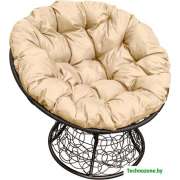 Кресло LetoLux Папасан (черный/бежевый)