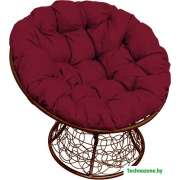 Кресло LetoLux Папасан (шоколадный/бордовый)