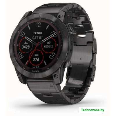Умные часы Garmin Fenix 7X Sapphire Solar 51 мм (серый карбон/серый карбон титан)