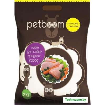 Сухой корм для собак PetBoom с птицей и овощами 2 кг