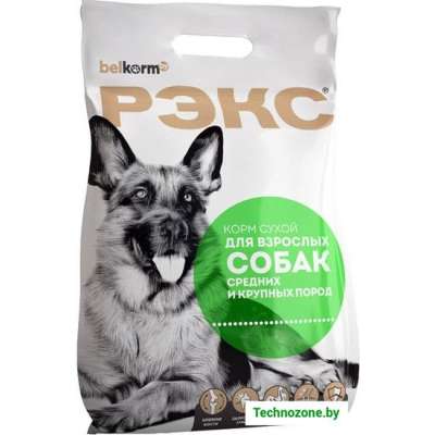 Сухой корм для собак Рэкс для средних и крупных пород старше года 5 кг