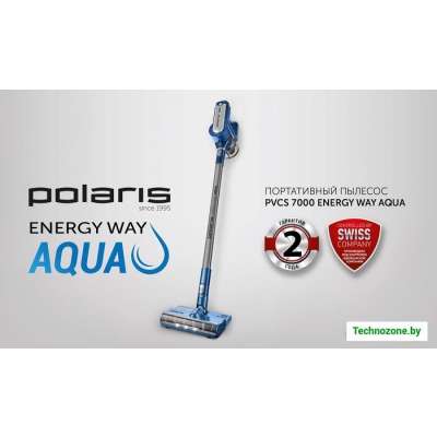 Вертикальный пылесос с влажной уборкой Polaris PVCS 7000 Energy Way Aqua (синий)
