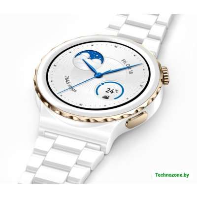 Умные часы Huawei Watch GT 3 Pro Ceramic 43 мм (белый/кожа)