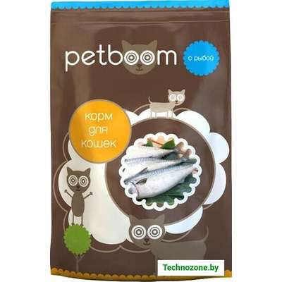 Сухой корм для кошек PetBoom Для взрослых кошек с рыбой 10 кг