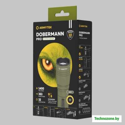 Фонарь Armytek Dobermann Pro Magnet USB Olive (теплый свет)