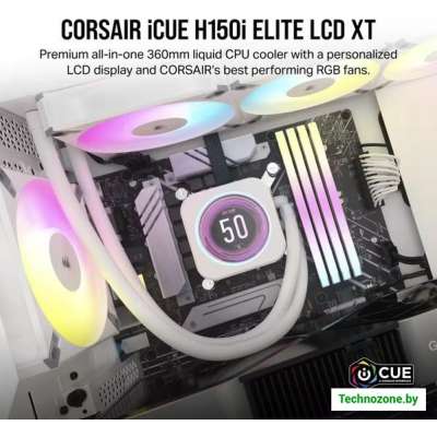 Жидкостное охлаждение для процессора Corsair iCUE H150i Elite LCD XT CW-9060077-WW