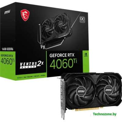 Видеокарта MSI GeForce RTX 4060 Ti Ventus 2X Black 16G OC