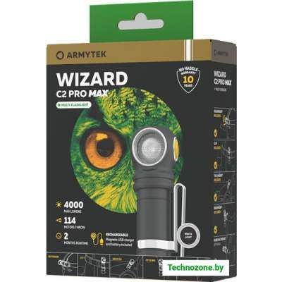 Фонарь Armytek Wizard C2 Pro Max Magnet USB (белый)