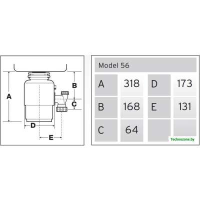 Измельчитель пищевых отходов InSinkErator Model 56-2