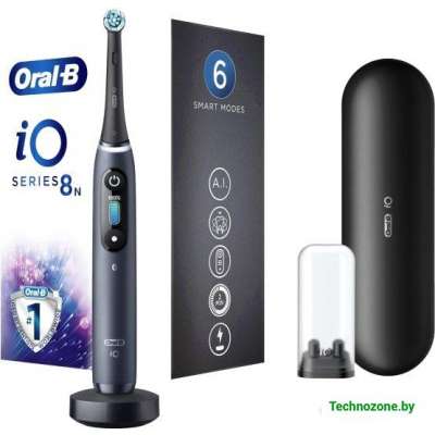 Электрическая зубная щетка Oral-B iO 8n (черный, 2 насадки)