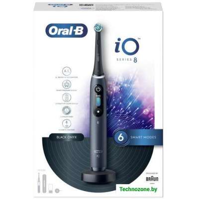 Электрическая зубная щетка Oral-B iO 8n (черный, 2 насадки)