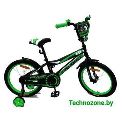 Детский велосипед Favorit Biker 18 (черно-зеленый)