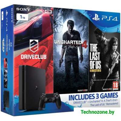 Игровая приставка Sony PlayStation 4 Slim Driveclub+Uncharted 4 Путь Вора+Ratchet&Clank