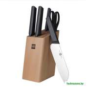 Набор ножей с подставкой Youth Edition Kitchen Stainless Steel Knife Set  6in1
