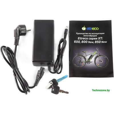Электровелосипед Eltreco XT 800 New (черный/зеленый)