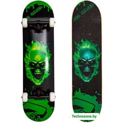 Скейтборд Z53 Зеленый череп 31.1