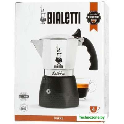 Гейзерная кофеварка Bialetti Brikka 2020 (4 порции, черный)