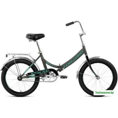Велосипед Forward Arsenal 20 1.0 р.14 2021 (серый/зеленый)