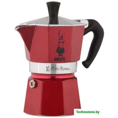 Гейзерная кофеварка Bialetti Moka Express (3 порции, красный)