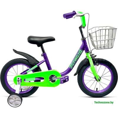 Детский велосипед Forward Barrio 14 (фиолетовый/зеленый, 2019)