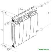 Алюминиевый радиатор Royal Thermo Biliner Alum 500 Noir Sable (12 секций)