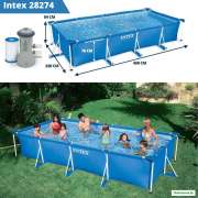 Каркасный бассейн Intex 28274 Rectangular Frame Pool 450x220x84 см