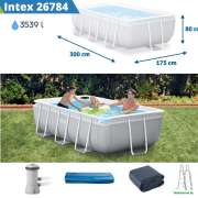 Каркасный прямоугольный бассейн Intex 26784NP Prism Frame  300x175x80 см